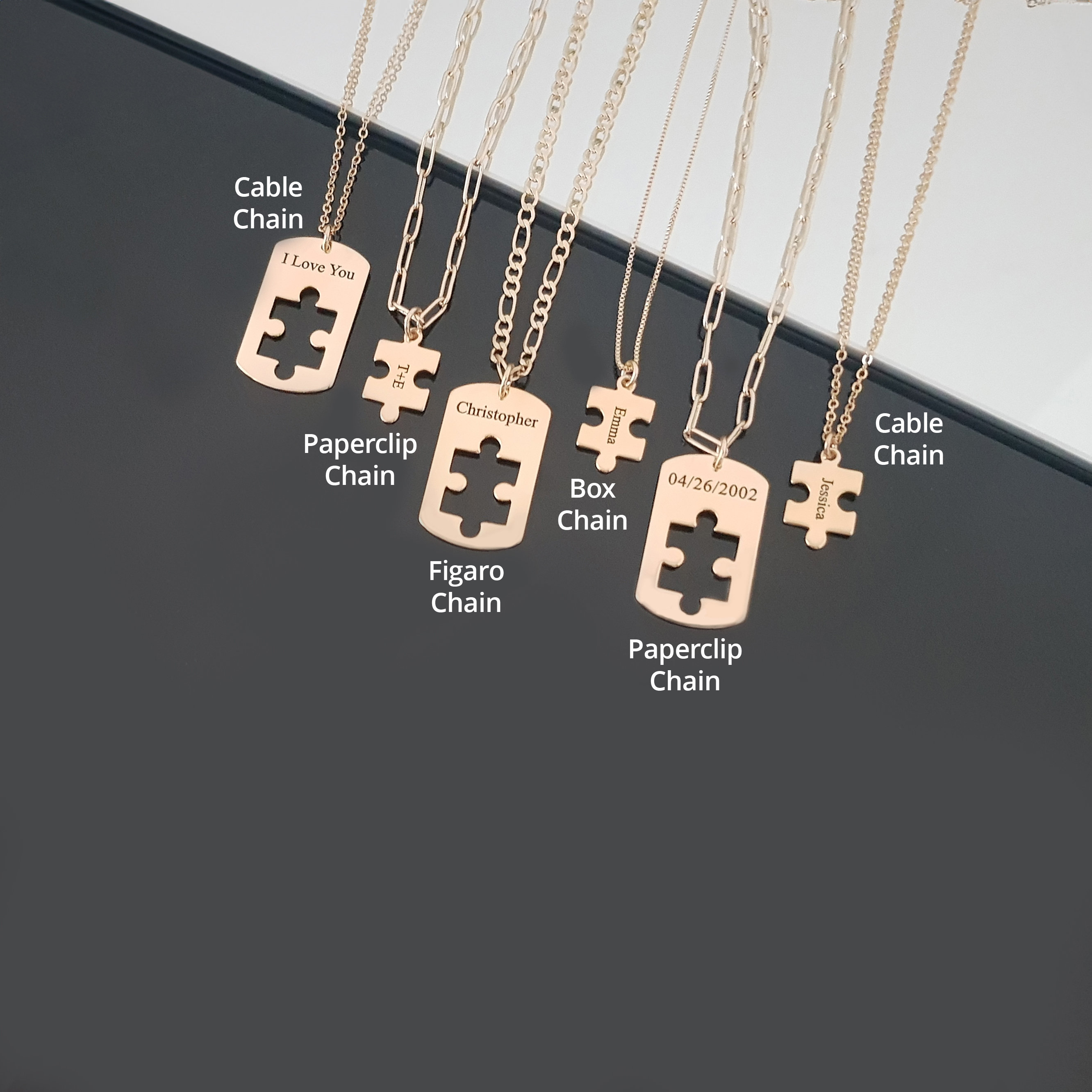 Matching necklaces for couples, Two Necklaces Set, Matching Necklaces, Puzzle Necklace Set for 2, Long Distance Relationship Gift
