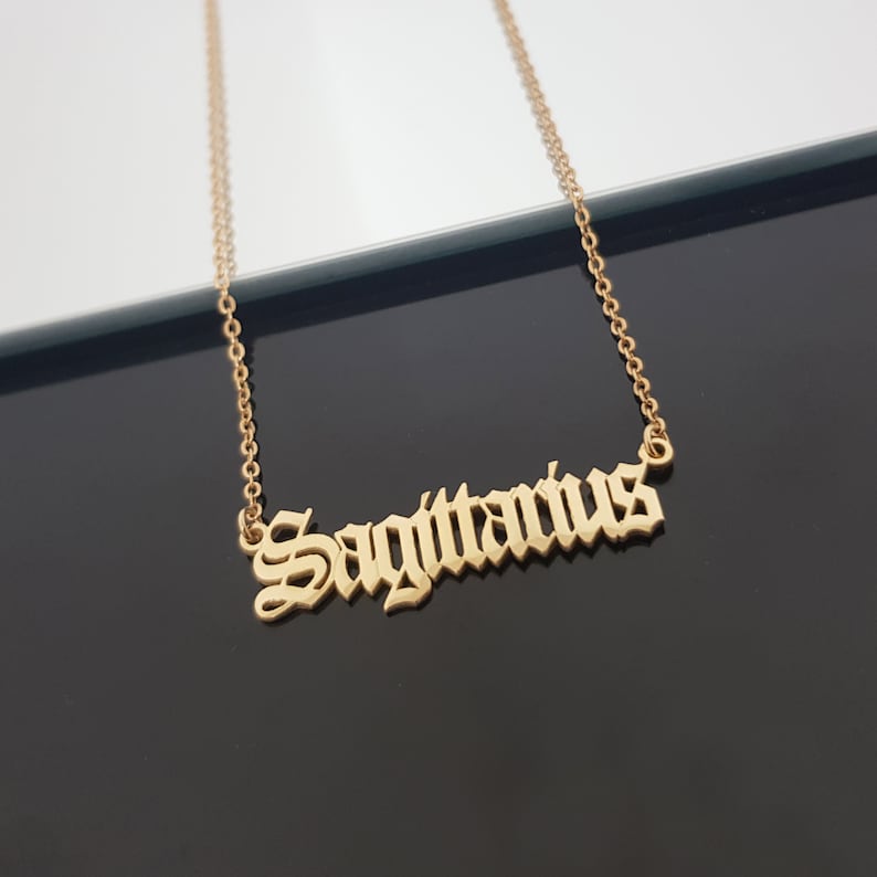 Sagittarius Necklace With 4 Font Styles, Sagittarius Zodiac Sign Necklace, Sagittarius Horoscope Necklace, Astrology Sagittarius Birthday image 5