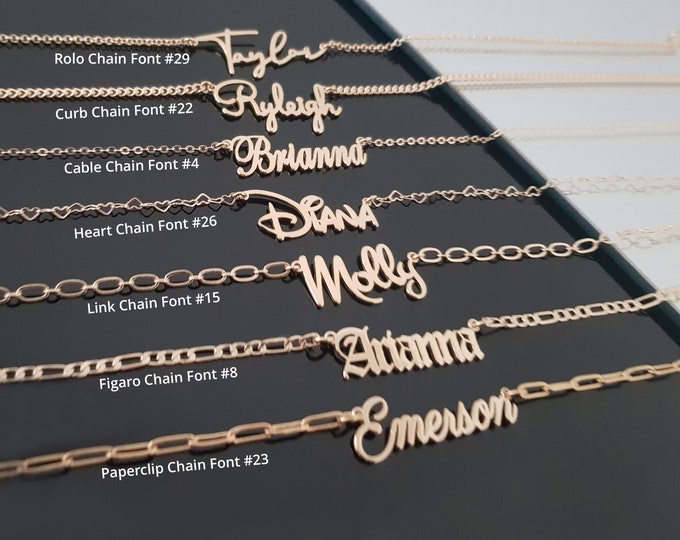 Customized Dainty Name Necklace • Personalized Nameplate Necklace • Any Name/Word Name Pendant Necklace • Personalized Women's Jewelry Gift