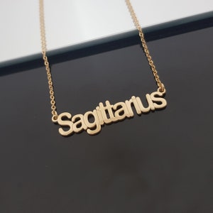 Sagittarius Necklace With 4 Font Styles, Sagittarius Zodiac Sign Necklace, Sagittarius Horoscope Necklace, Astrology Sagittarius Birthday image 7