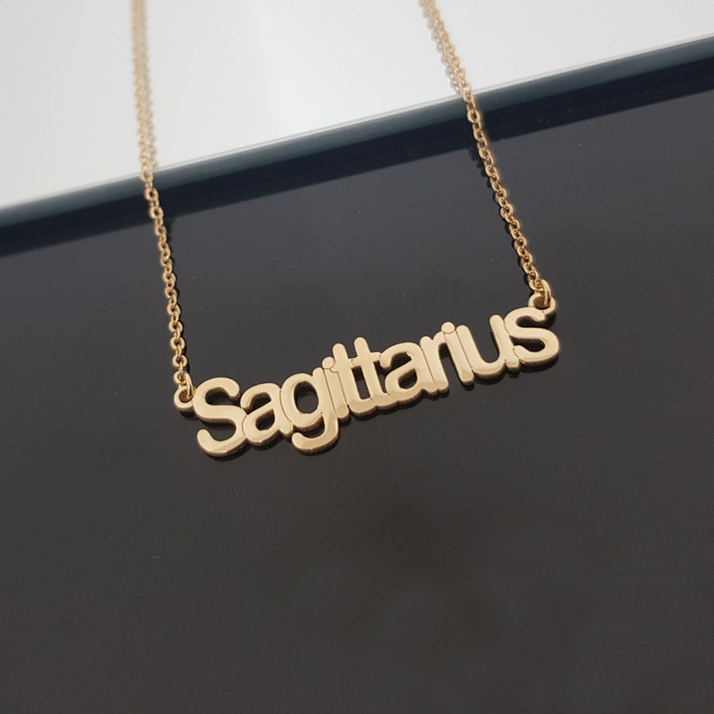 Sagittarius Necklace With 4 Font Styles, Sagittarius Zodiac Sign Necklace, Sagittarius Horoscope Necklace, Astrology Sagittarius Birthday image 7