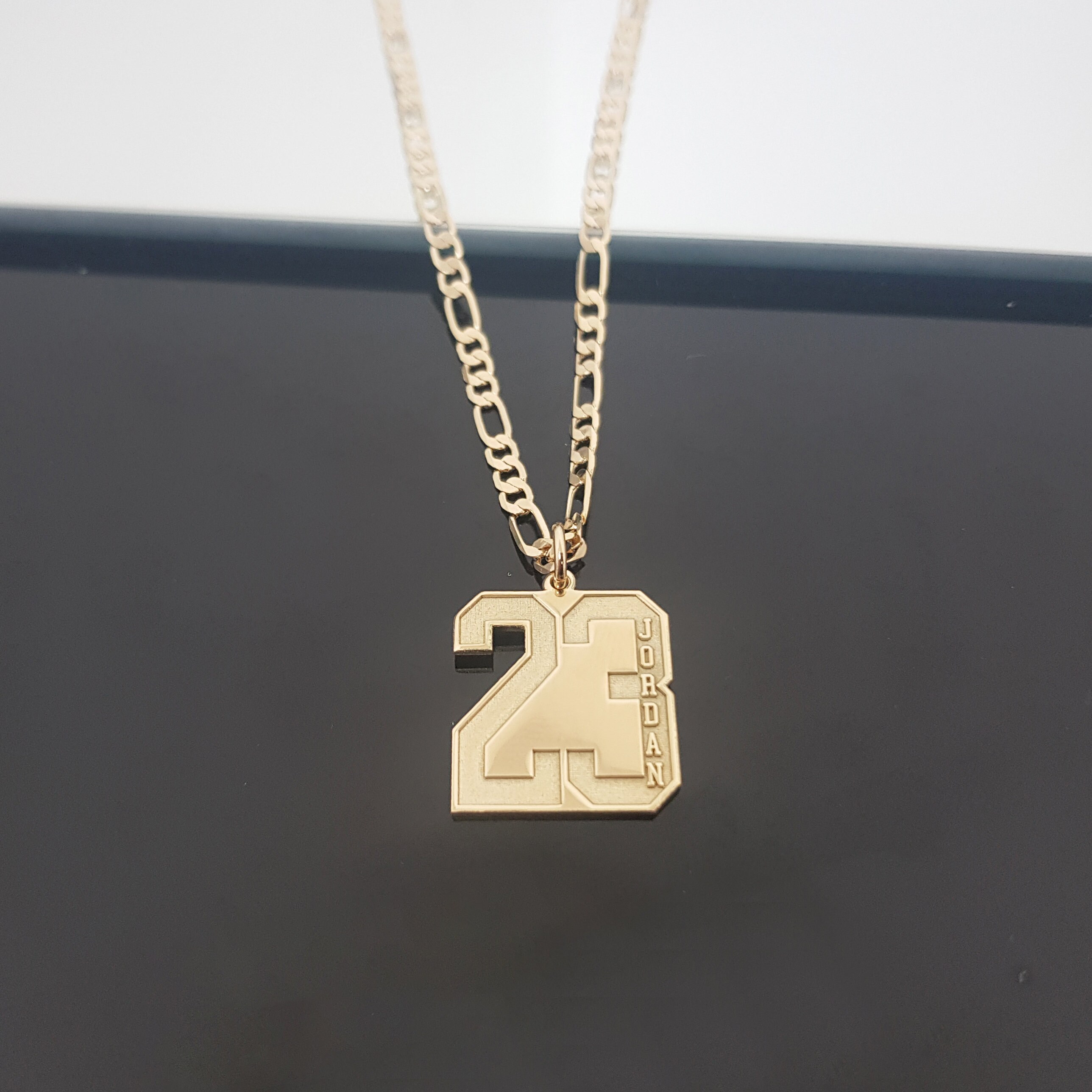 Personalized Sports Number With Engraved Name Necklace Etsy