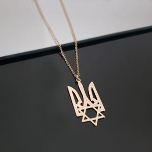 Ukrainische Tryzub mit Davidstern Halskette, Magen David Halskette, Symbol der Ukraine, Trident Tryzub Halskette, Ukrainisches Dreizack, Ukrainisches Geschenk