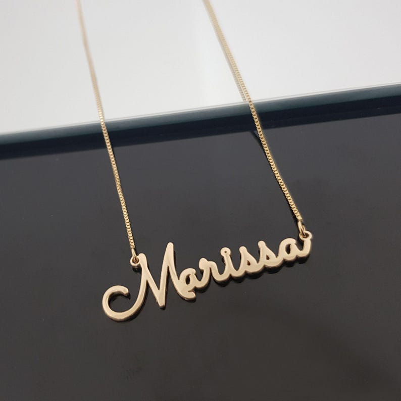 Gepersonaliseerde naamketting, sterling zilver of verguld, sieraden met sierlijke tekst. afbeelding 9