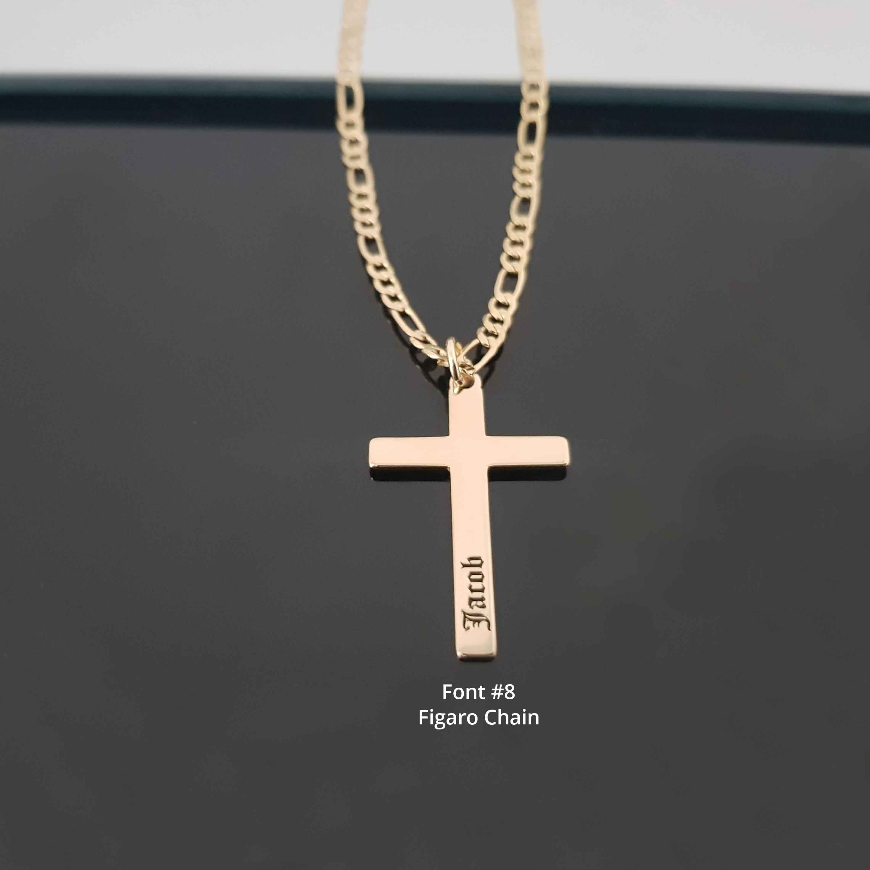 Engraved Cross Necklace With Name Cross Name Necklace