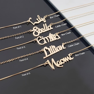 Personalized Minimalist Name Necklace • Nameplate Necklace • Womens Day Jewelry Gift Pendant for Her • Custom Name Pendant Necklace