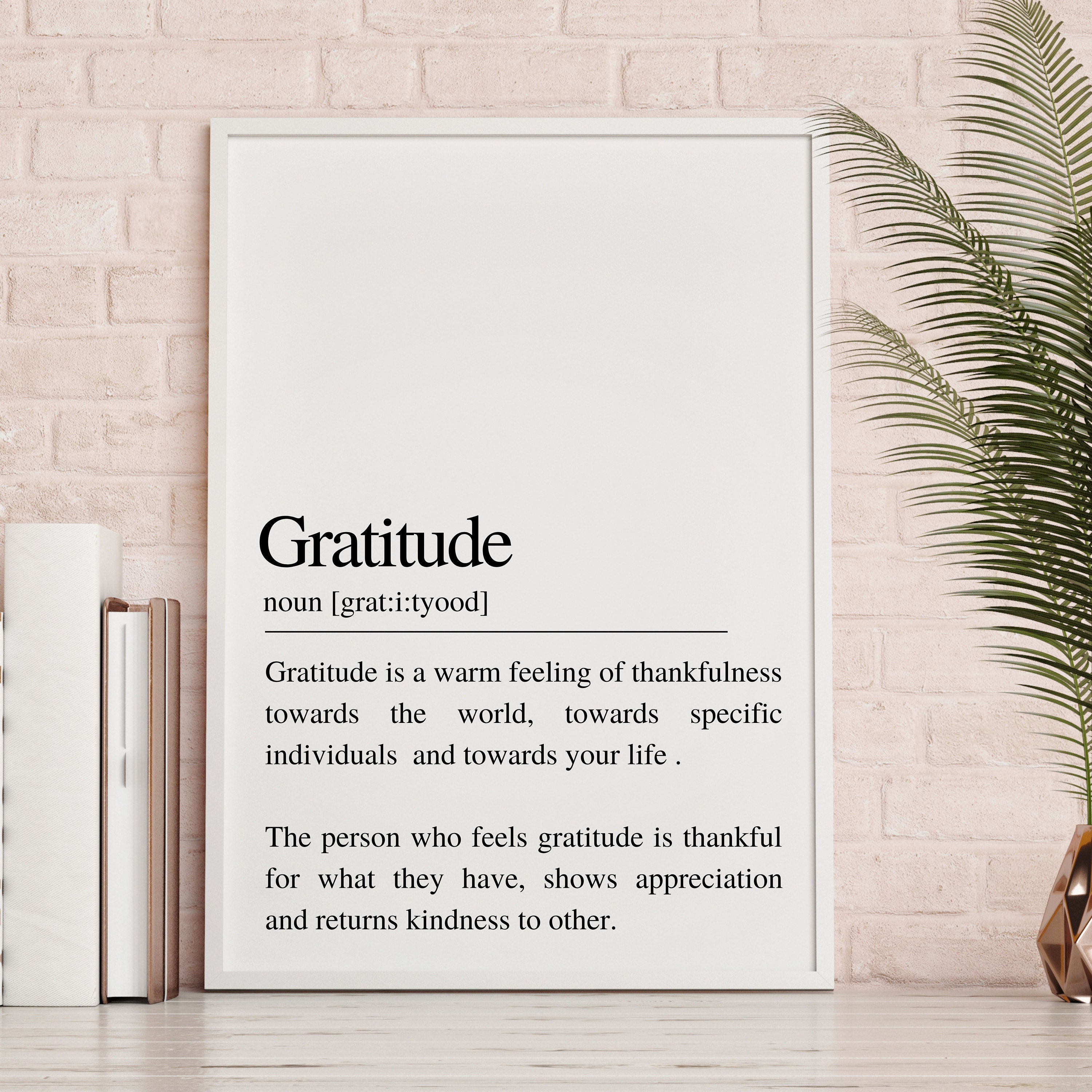GRATITUDE definition. Wall print for bedroom bathroom Etsy