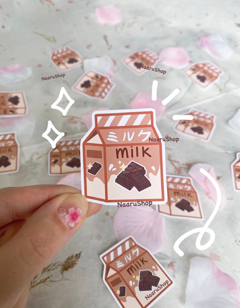 Cute Milk Sticker Chocolate Milk Sticker Korean Food Sticker Miruku Sticker Kawaii milk Japanese Food Sticker Choco milk sticker