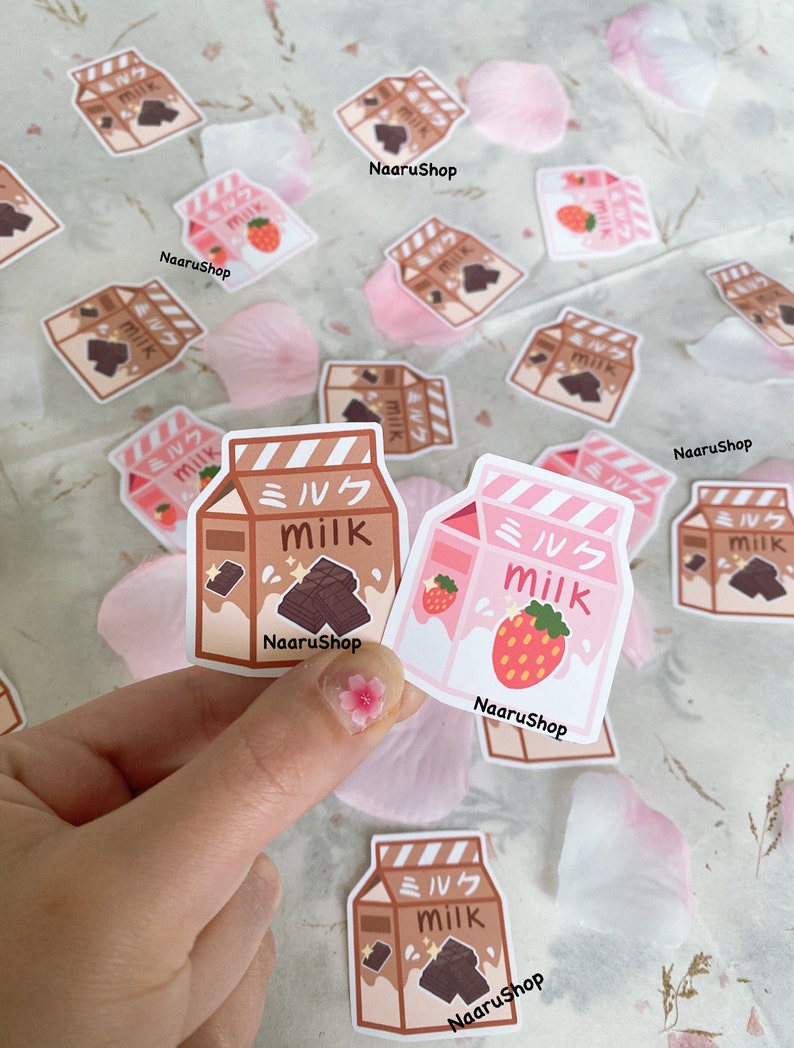 Cute Milk Sticker Chocolate Milk Sticker Korean Food Sticker Miruku Sticker Kawaii milk Japanese Food Sticker Choco milk sticker