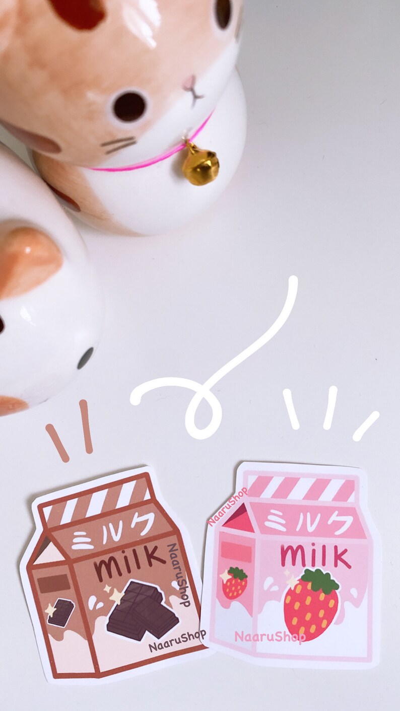 Cute Milk Sticker Chocolate Milk Sticker Korean Food Sticker Miruku Sticker Kawaii milk Japanese Food Sticker Choco milk sticker