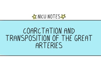 Coarctation + TGA with IVS (Pre/Post Op): nicu still & nnp Notizen