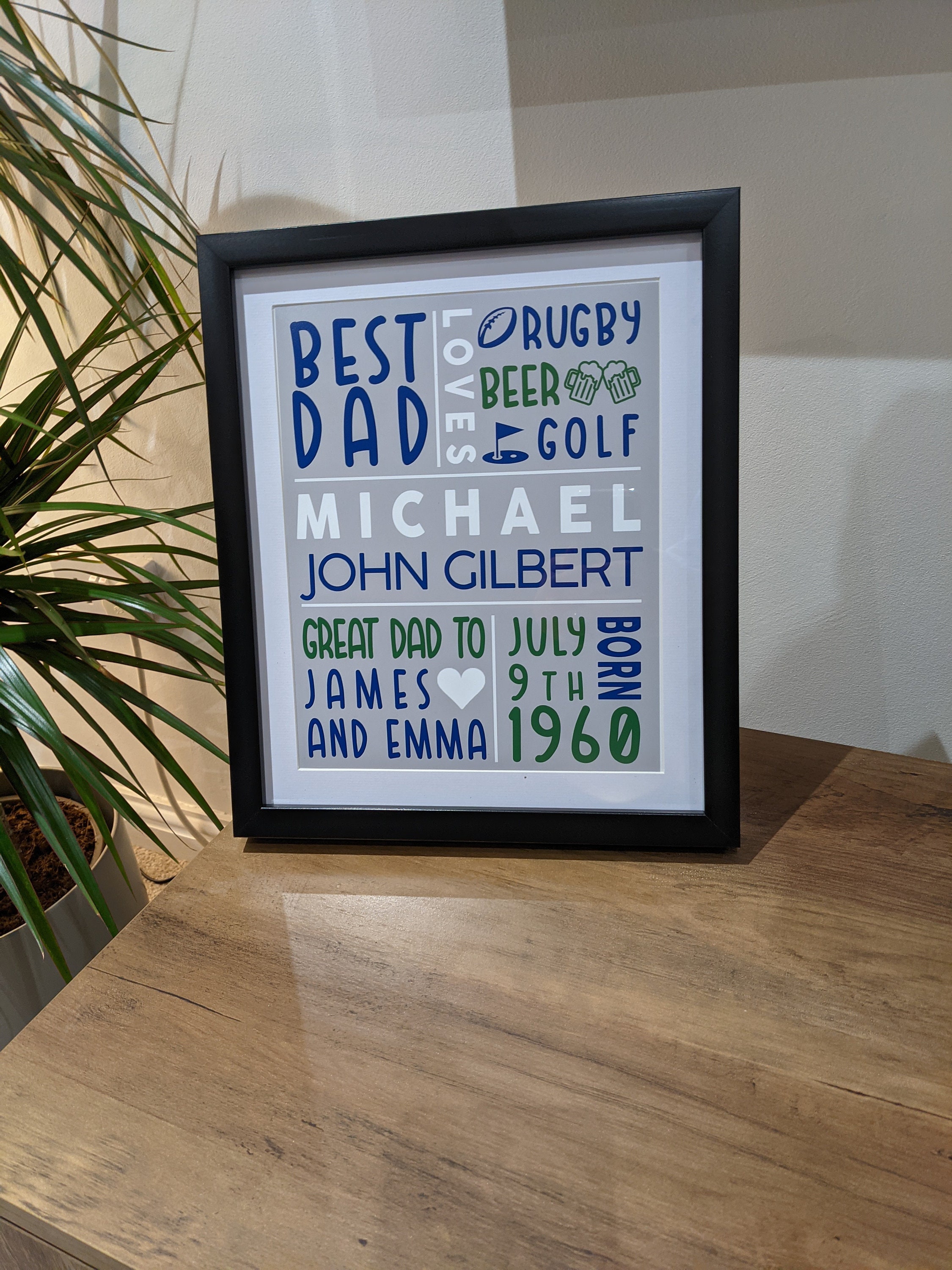 Personalised Best Dad Print Father S Day Print Keepsake Gift Birthday
