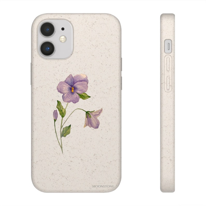 Biodegradable Violet Flower Phone Case