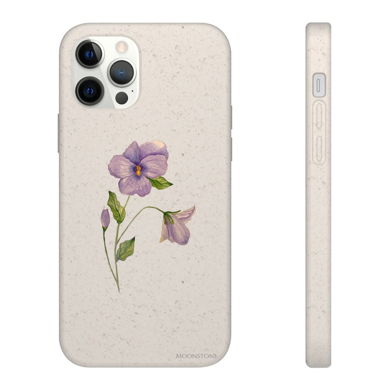 Biodegradable Violet Flower Phone Case