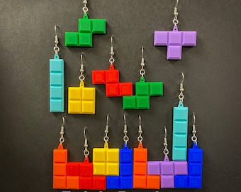 Tetris earrings - retro gaming, arcade nostalgia
