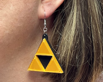 Triforce Earrings - legendary novelty gaming symbol