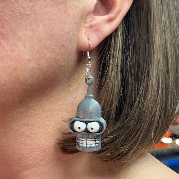 Bender earrings!  Sassy Futurama style right on your earlobe!