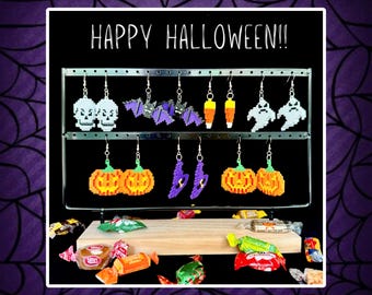 8-Bit Halloween Earrings: 3D Printed Retro Pixel Art