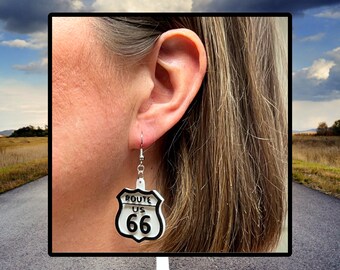 3D Printed Route 66 Earrings: Road trip jewelry