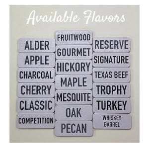 Custom Pellet Grill Magnet Tags – BBQ Smoker Hopper Labels – Magnetic Wood Pellet Organizer – Outdoor Grill Gift for Dad
