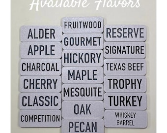 Customizable Pellet Grill Hopper Magnet Tags