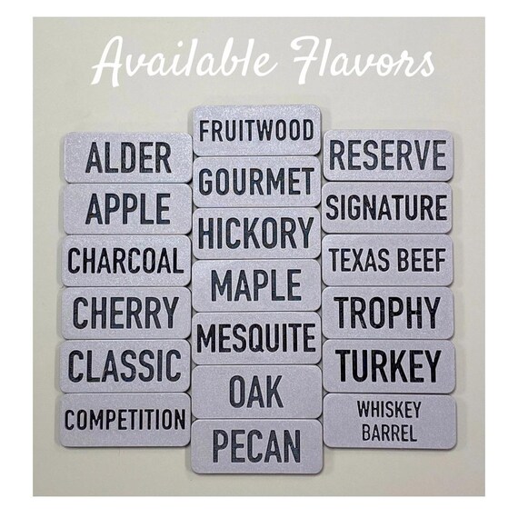 Customizable Pellet Grill Hopper Magnet Tags
