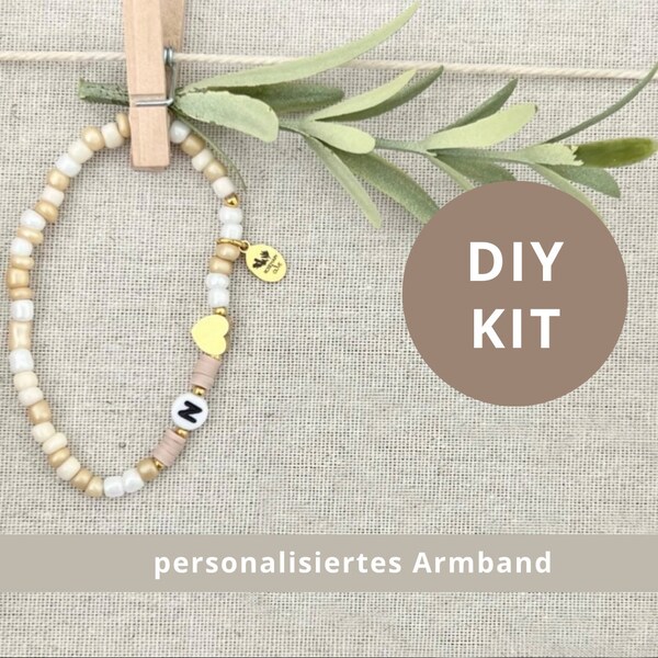 DIY Bastelset für ein personalisiertes Armband / Basteln zur Baby Shower Party / kleine Geschenkidee als Mitbringsel für Frauen