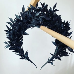 Black Ruscus Crown/ Black Headband/ Black Accessory/ Fashion/ Trending/ Hair Fashion/ Statement Headpiece/ Ruscus/ Crown