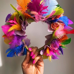 Festival headband/ carnival crown/ rio carnival accessory/ festival flower crown/ festival statement headpiece/ multi coloured headband