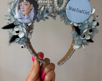 Opaska na 40. urodziny Lily Allen „West End Girl” – wianek w groszki