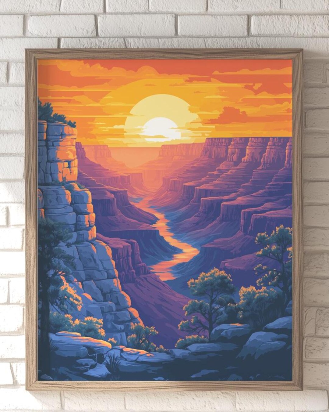 Southwestern Canyon Desert Landscape Series: Sunset to Midnight