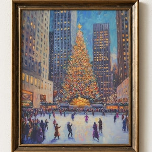 冬の森の油絵：雪を積もったモミの木（デジタルアート）882 - Etsy 日本