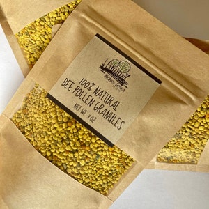 Raw Bee Pollen | Organic Bee Pollen Granules | All Natural | 100% Pure | Healthy Superfood | Fresh Pollen | Resealable Pouch