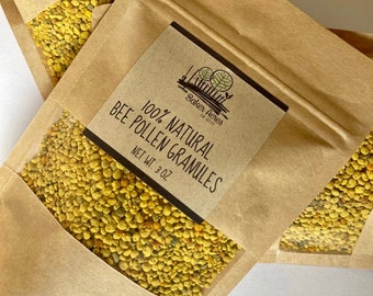 Raw Bee Pollen | Organic Bee Pollen Granules | All Natural | 100% Pure | Healthy Superfood | Fresh Pollen | Resealable Pouch