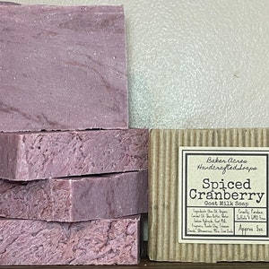 Spiced Cranberry & Goat Milk Soap | Handcrafted Soap Bar | Homemade Soap | Organic Soap | Body Soap | Vegan Soap | Cold Process Bath Soap