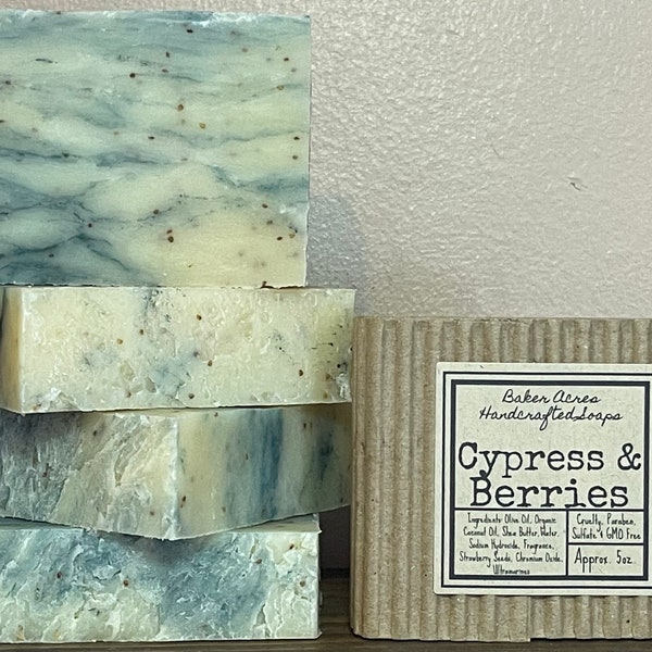 Cypress & Berries Soap Bar | Handcrafted Soap | Scented Soap | All Natural | Artisan Soap | Organic Soap | Essential Oil Soap | Self Care