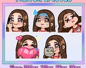 Cute Twitch Emotes Brown Eyes (5er PACK)