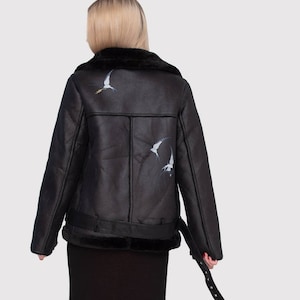 Sheepskin coat, woman coat, women’s coat, black coat, winter coat, women winter coat