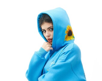 Printed hoodie sunflower