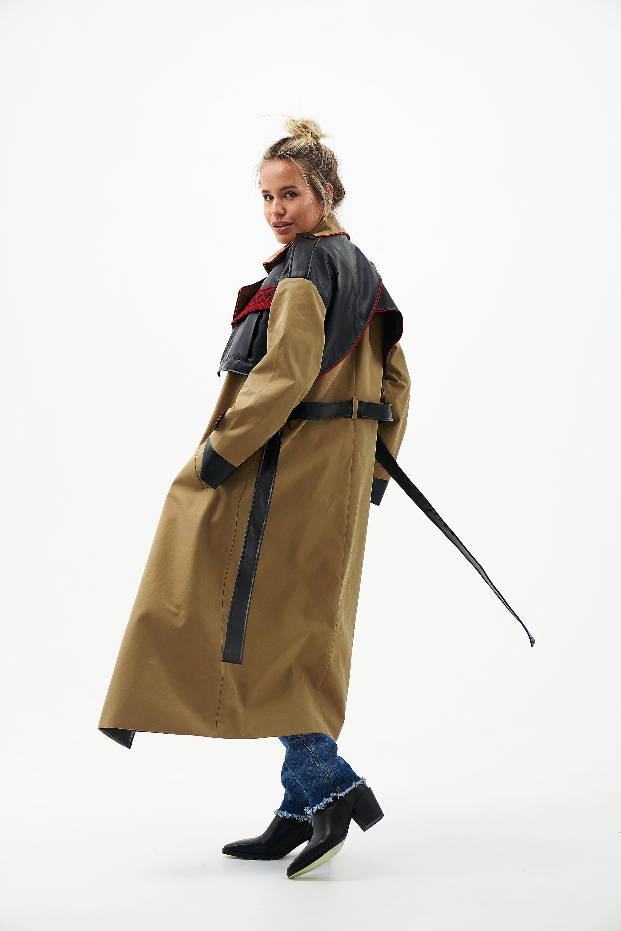 Women's Beige Trench Coat Double Breasted Coat Etsy