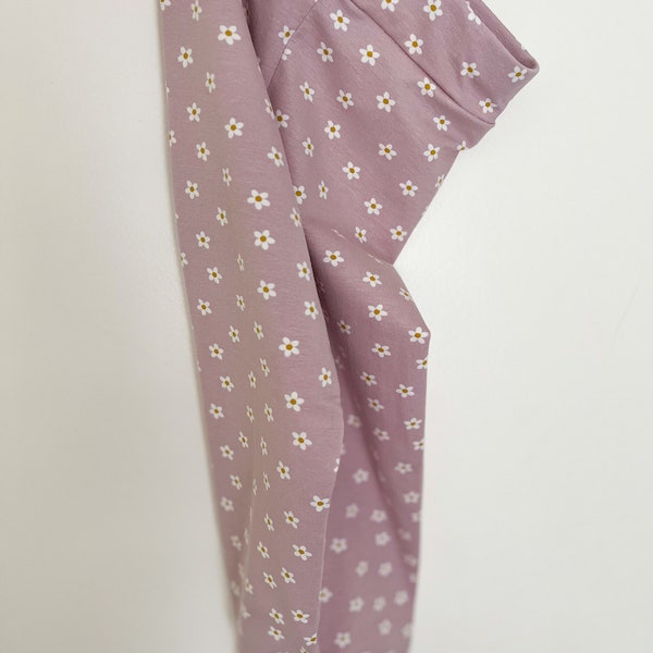 Legging bébé jersey petites fleurs parme