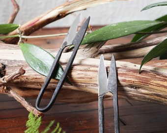 Cizalla hecha a mano de acero con hoja bruñida, tijeras de herrero, bonsái de jardinería