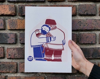 Tirage A4 - Le câlin (deux hommes)