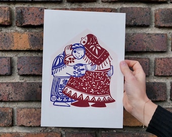 Tirage A4 - Le câlin (deux femmes)