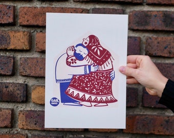 Tirage A4 - Câlin (femme-homme)