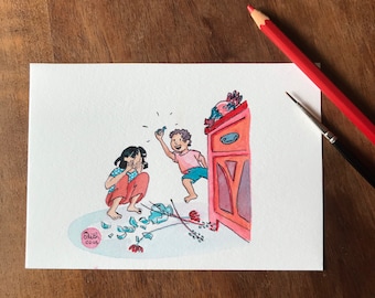 Aquarelle sur papier A6 - Cristal