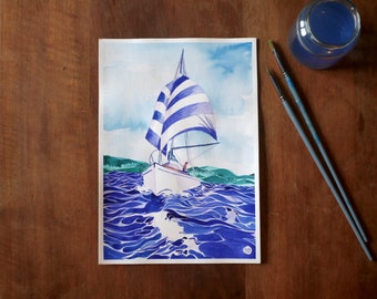 Aquarelle sur papier A4 - Spi