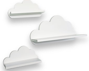 Cloud Shaped Shelf Set - 3 Pieces - White