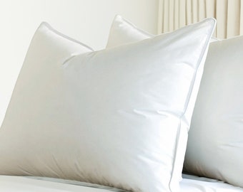 Almohada de plumón de ganso blanco 600 Loft / Algodón orgánico Tencel™ / Plumón de origen ético / Hipoalergénica