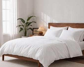 200T Cotton Percale Duvet Cover | Crisp & Classic | Breathable Cotton Bedding
